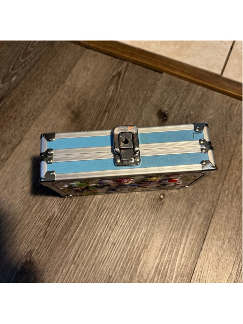 Nintendo Super Mario Bros. Video Game Case Blue Silver